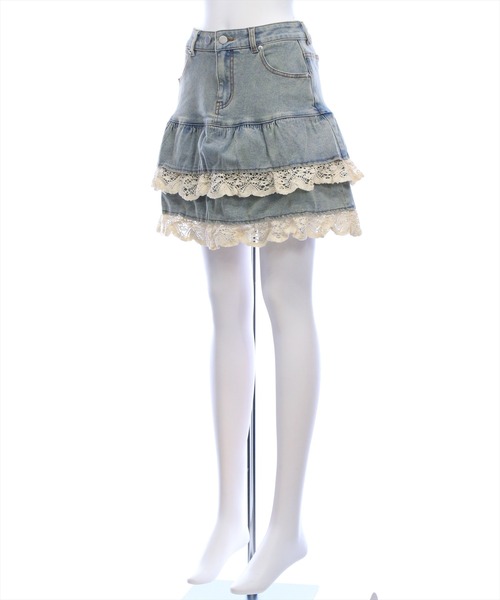clear（クリア）の「デニムティアードミニスカート［Y2K カジュアル ガーリー］≪AW新作≫（デニムスカート・レディース・ブルー/ブラック・F）」の6枚目の写真