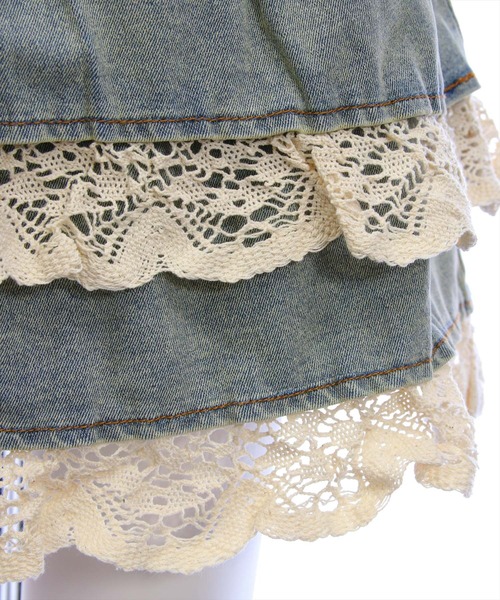 clear（クリア）の「デニムティアードミニスカート［Y2K カジュアル ガーリー］≪AW新作≫（デニムスカート・レディース・ブルー/ブラック・F）」の15枚目の写真