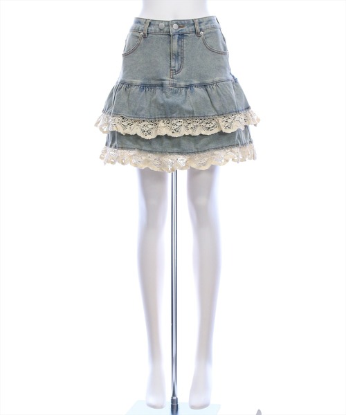 clear（クリア）の「デニムティアードミニスカート［Y2K カジュアル ガーリー］≪AW新作≫（デニムスカート・レディース・ブルー/ブラック・F）」の18枚目の写真