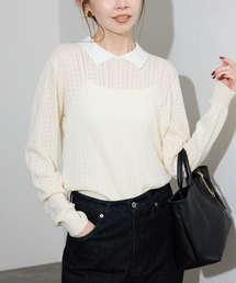 新品未使用　SLOBE IENA ribbon ニット白 WEB/一部店舗限定》ribbon ニット（ニット／セーター）｜SLOBE