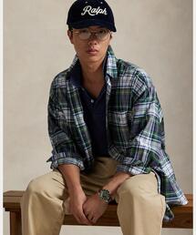 POLO ブラック ボタンダウンシャツ 00s ラルフローレン BIG SHIRT ブラックウォッチ タータン