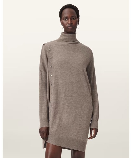 ALLSAINTS(オールセインツ)の「UMI WOOL BLEND DRESS | UMI ウール ブレンド ドレス・ワンピース(ワンピース・レディース・ブラウン系その他・S/M/L/XS)」の1枚目の写真