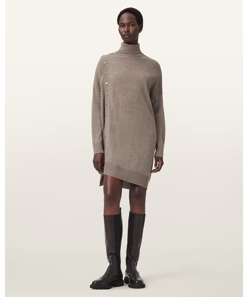ALLSAINTS(オールセインツ)の「UMI WOOL BLEND DRESS | UMI ウール ブレンド ドレス・ワンピース(ワンピース・レディース・ブラウン系その他・S/M/L/XS)」の5枚目の写真