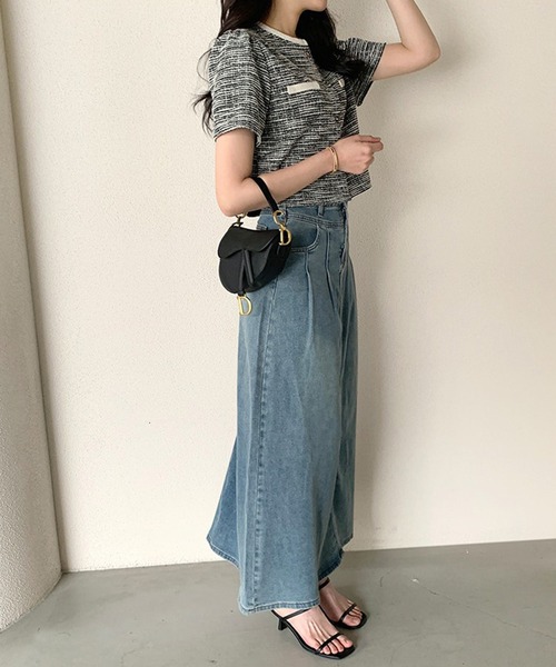 by LEGNA(バイレグナ)の「ツイードクロップド半袖ジャケット(その他アウター・レディース・ブラック/ホワイト・FREE)」の9枚目の写真