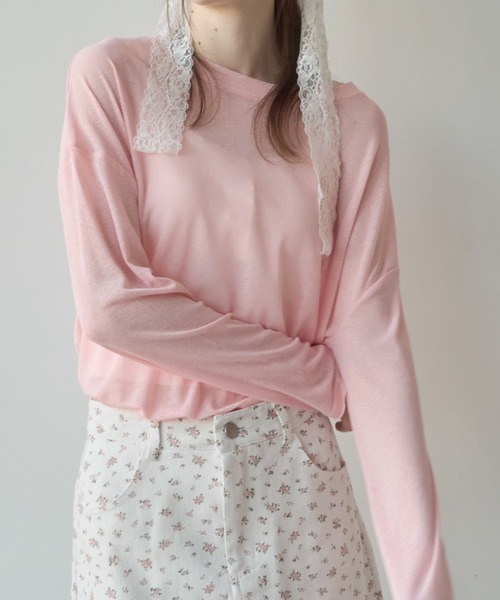 Birthday room(バースデイルーム)の「シアーカラートップス / sheer color tops(Tシャツ/カットソー・レディース・ブラック/ライトブルー/イエロー/ピンク・FREE)」の4枚目の写真