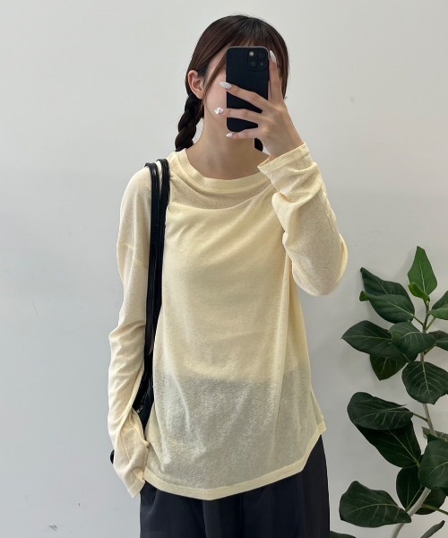 Birthday room(バースデイルーム)の「シアーカラートップス / sheer color tops(Tシャツ/カットソー・レディース・ブラック/ライトブルー/イエロー/ピンク・FREE)」の9枚目の写真