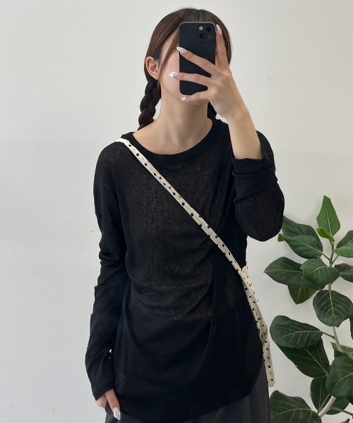 Birthday room(バースデイルーム)の「シアーカラートップス / sheer color tops(Tシャツ/カットソー・レディース・ブラック/ライトブルー/イエロー/ピンク・FREE)」の10枚目の写真