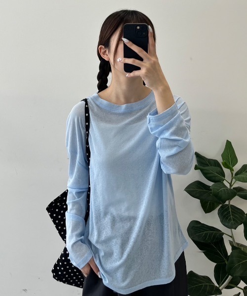 Birthday room(バースデイルーム)の「シアーカラートップス / sheer color tops(Tシャツ/カットソー・レディース・ブラック/ライトブルー/イエロー/ピンク・FREE)」の11枚目の写真