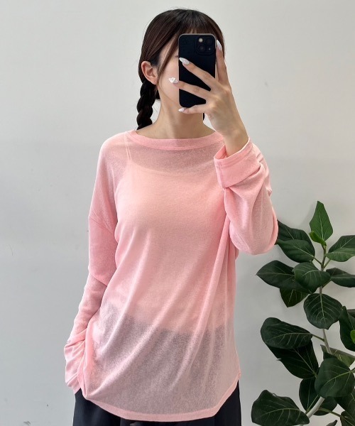 Birthday room(バースデイルーム)の「シアーカラートップス / sheer color tops(Tシャツ/カットソー・レディース・ブラック/ライトブルー/イエロー/ピンク・FREE)」の19枚目の写真