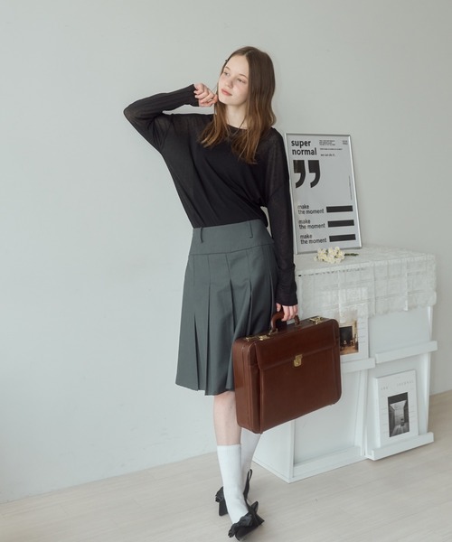 Birthday room(バースデイルーム)の「シアーカラートップス / sheer color tops(Tシャツ/カットソー・レディース・ブラック/ライトブルー/イエロー/ピンク・FREE)」の12枚目の写真