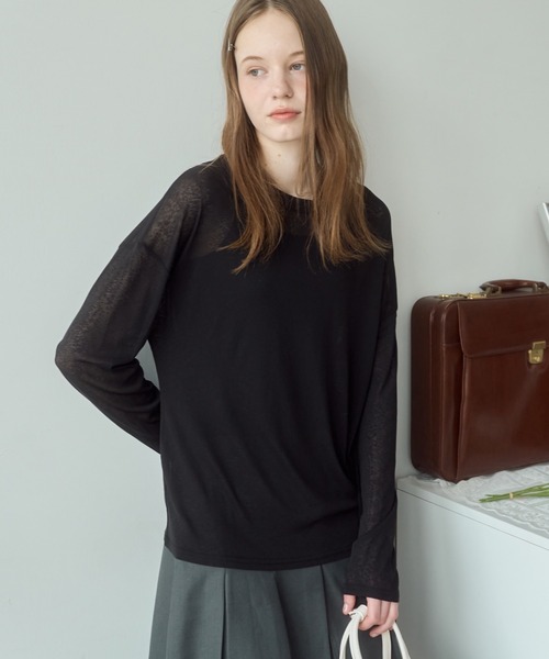 Birthday room(バースデイルーム)の「シアーカラートップス / sheer color tops(Tシャツ/カットソー・レディース・ブラック/ライトブルー/イエロー/ピンク・FREE)」の13枚目の写真