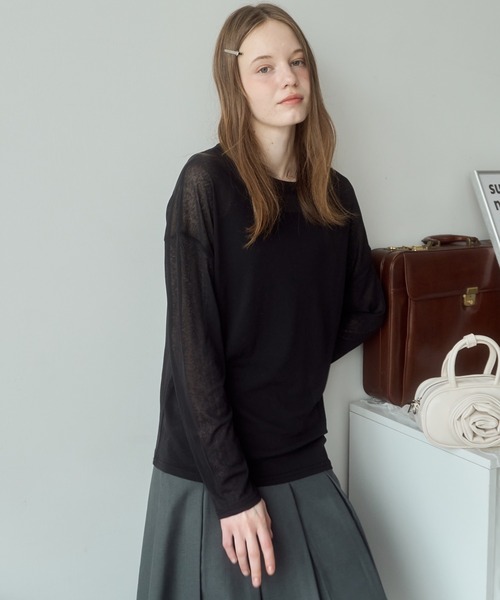 Birthday room(バースデイルーム)の「シアーカラートップス / sheer color tops(Tシャツ/カットソー・レディース・ブラック/ライトブルー/イエロー/ピンク・FREE)」の15枚目の写真