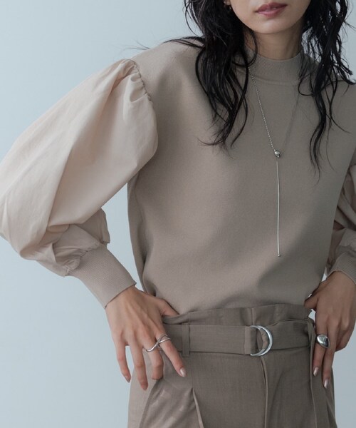 GALLEST（ギャレスト）の「【再入荷】ファブリックフォルムスリーブニット（ニット/セーター・レディース・ベージュ/オフホワイト/ブラック・38/34）」の9枚目の写真