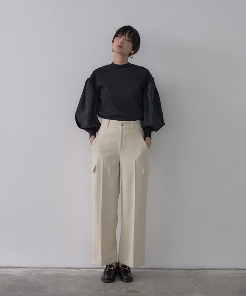 GALLEST（ギャレスト）の「【再入荷】ファブリックフォルムスリーブニット（ニット/セーター・レディース・ベージュ/オフホワイト/ブラック・38/34）」の19枚目の写真