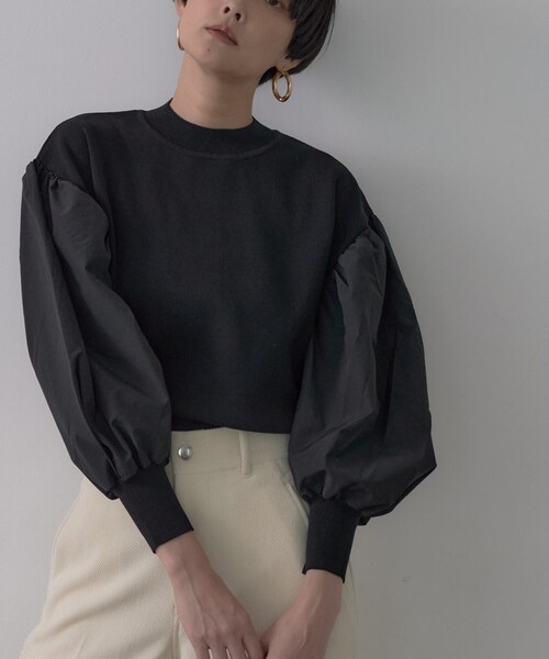 GALLEST（ギャレスト）の「【再入荷】ファブリックフォルムスリーブニット（ニット/セーター・レディース・ベージュ/オフホワイト/ブラック・38/34）」の22枚目の写真