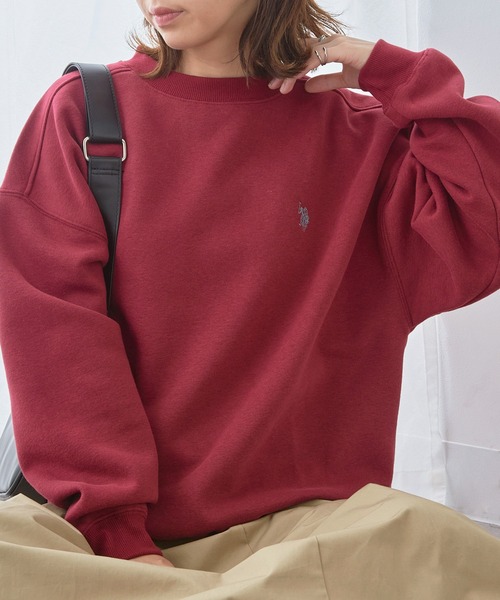 U.S. POLO ASSN.(ユーエスポロアッスン)の「【U.S. POLO ASSN.】Classical Logo クラシカルワンポイントロゴ 裏起毛スウェットトレーナー(スウェット・レディース・ピンク/ブラック/ワイン/グリーン/ベージュ/オートミール/ネイビー・M/S)」の7枚目の写真