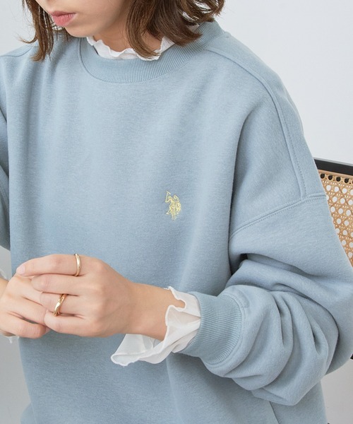 U.S. POLO ASSN.(ユーエスポロアッスン)の「【U.S. POLO ASSN.】Classical Logo クラシカルワンポイントロゴ 裏起毛スウェットトレーナー(スウェット・レディース・ピンク/ブラック/ワイン/グリーン/ベージュ/オートミール/ネイビー・M/S)」の5枚目の写真