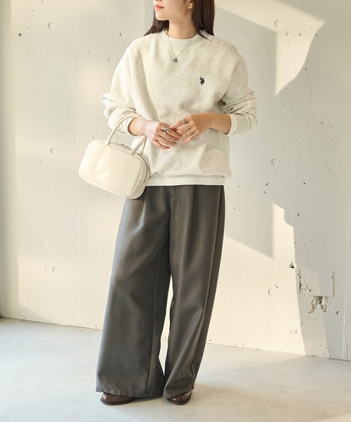 U.S. POLO ASSN.(ユーエスポロアッスン)の「【U.S. POLO ASSN.】Classical Logo クラシカルワンポイントロゴ 裏起毛スウェットトレーナー(スウェット・レディース・ピンク/ブラック/ワイン/グリーン/ベージュ/オートミール/ネイビー・M/S)」の14枚目の写真