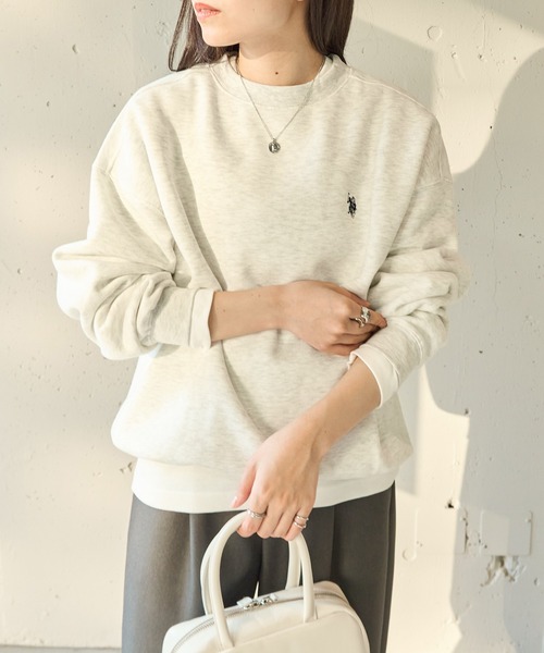 U.S. POLO ASSN.(ユーエスポロアッスン)の「【U.S. POLO ASSN.】Classical Logo クラシカルワンポイントロゴ 裏起毛スウェットトレーナー(スウェット・レディース・ピンク/ブラック/ワイン/グリーン/ベージュ/オートミール/ネイビー・M/S)」の10枚目の写真