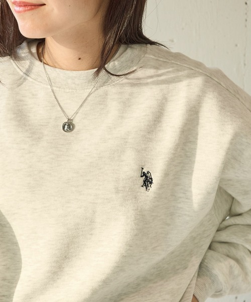 U.S. POLO ASSN.(ユーエスポロアッスン)の「【U.S. POLO ASSN.】Classical Logo クラシカルワンポイントロゴ 裏起毛スウェットトレーナー(スウェット・レディース・ピンク/ブラック/ワイン/グリーン/ベージュ/オートミール/ネイビー・M/S)」の8枚目の写真