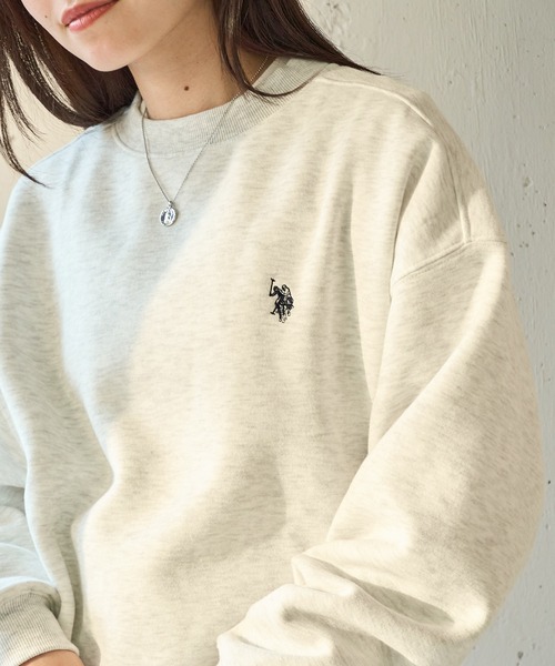 U.S. POLO ASSN.(ユーエスポロアッスン)の「【U.S. POLO ASSN.】Classical Logo クラシカルワンポイントロゴ 裏起毛スウェットトレーナー(スウェット・レディース・ピンク/ブラック/ワイン/グリーン/ベージュ/オートミール/ネイビー・M/S)」の11枚目の写真