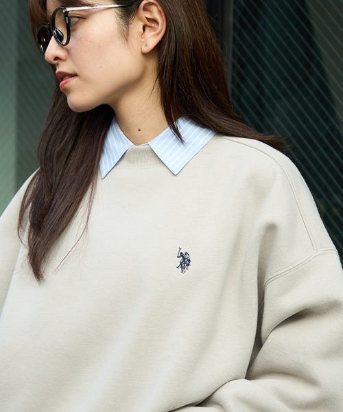 U.S. POLO ASSN.(ユーエスポロアッスン)の「【U.S. POLO ASSN.】Classical Logo クラシカルワンポイントロゴ 裏起毛スウェットトレーナー(スウェット・レディース・ピンク/ブラック/ワイン/グリーン/ベージュ/オートミール/ネイビー・M/S)」の15枚目の写真