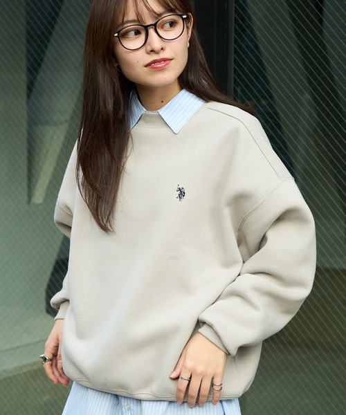 U.S. POLO ASSN.(ユーエスポロアッスン)の「【U.S. POLO ASSN.】Classical Logo クラシカルワンポイントロゴ 裏起毛スウェットトレーナー(スウェット・レディース・ピンク/ブラック/ワイン/グリーン/ベージュ/オートミール/ネイビー・M/S)」の19枚目の写真