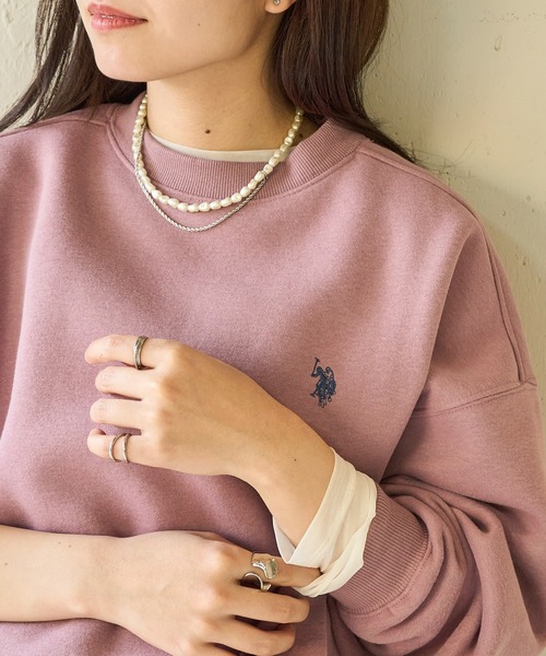 U.S. POLO ASSN.(ユーエスポロアッスン)の「【U.S. POLO ASSN.】Classical Logo クラシカルワンポイントロゴ 裏起毛スウェットトレーナー(スウェット・レディース・ピンク/ブラック/ワイン/グリーン/ベージュ/オートミール/ネイビー・M/S)」の22枚目の写真