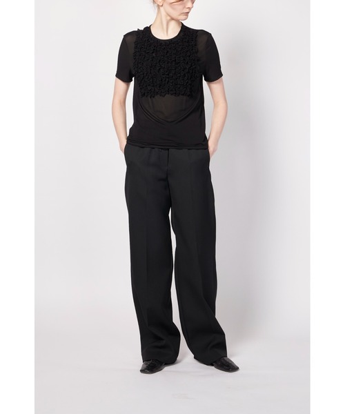 JIL SANDER(ジルサンダー)の「JIL SANDER-women TOP CN SS W/ROUCHES(Tシャツ/カットソー・レディース・ブラック・32/34)」の5枚目の写真