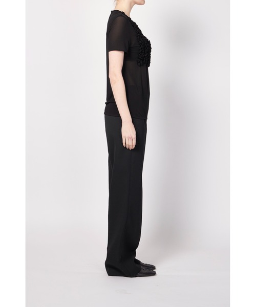 JIL SANDER(ジルサンダー)の「JIL SANDER-women TOP CN SS W/ROUCHES(Tシャツ/カットソー・レディース・ブラック・32/34)」の2枚目の写真