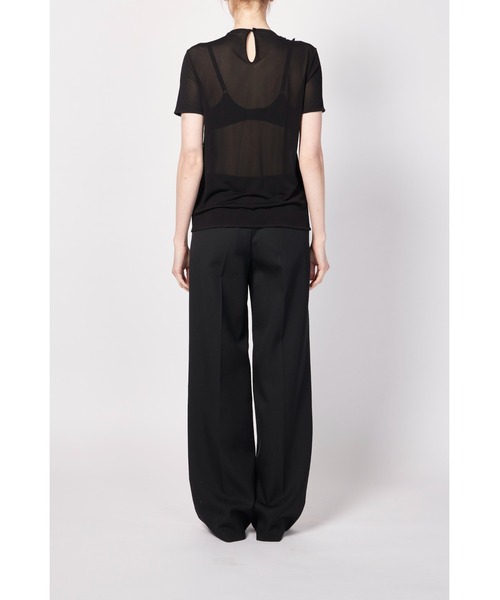 JIL SANDER(ジルサンダー)の「JIL SANDER-women TOP CN SS W/ROUCHES(Tシャツ/カットソー・レディース・ブラック・32/34)」の3枚目の写真