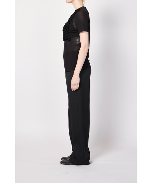JIL SANDER(ジルサンダー)の「JIL SANDER-women TOP CN SS W/ROUCHES(Tシャツ/カットソー・レディース・ブラック・32/34)」の4枚目の写真