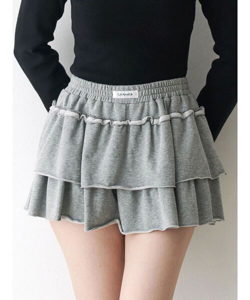 CALNAMUR（カルナムール）の「ラベルデザインスカパン（その他パンツ・レディース・ピンク/グレー/ブラック・FREE）」の3枚目の写真