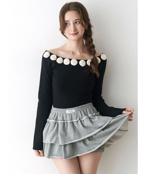 CALNAMUR（カルナムール）の「ラベルデザインスカパン（その他パンツ・レディース・ピンク/グレー/ブラック・FREE）」の9枚目の写真