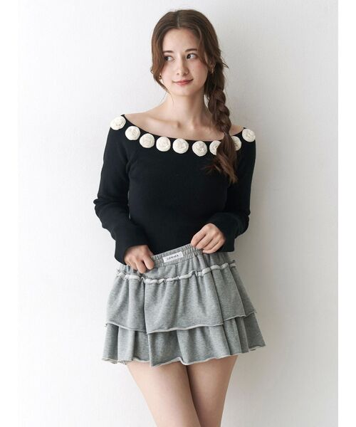 CALNAMUR（カルナムール）の「ラベルデザインスカパン（その他パンツ・レディース・ピンク/グレー/ブラック・FREE）」の11枚目の写真