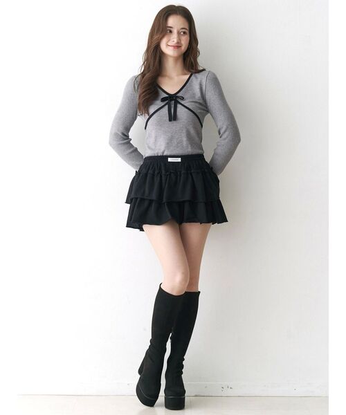 CALNAMUR（カルナムール）の「ラベルデザインスカパン（その他パンツ・レディース・ピンク/グレー/ブラック・FREE）」の17枚目の写真