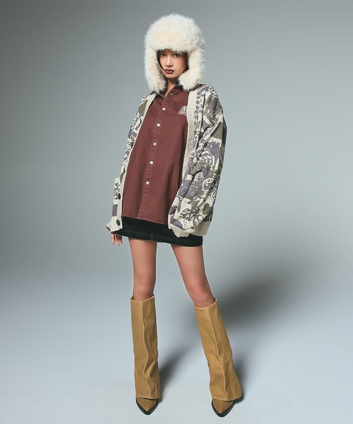 X-girl（エックスガール）の「FLOCKED DENIM MINI SKIRT（デニムスカート・レディース・ブラック/インディゴブルー・S/M）」の10枚目の写真