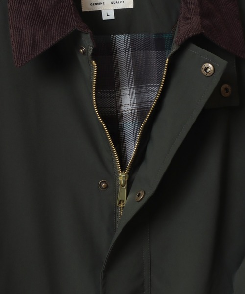 SITRY（シトリー）の「Hunting Jacket/コーデュロイ襟 ハンティングジャケット ブルゾン ハーフコート 撥水 防風 ストレッチ（ブルゾン・メンズ・ブラック/カーキ/アイボリー・L/M/LL）」の4枚目の写真