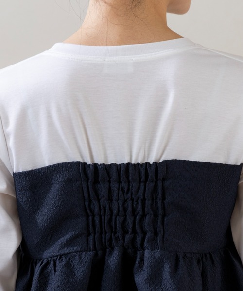 Sono(ソーノ)の「ご自宅でお洗濯可能/UVカット/日本製【SONO/ソーノ】ビスチェライクロングTEE(Tシャツ/カットソー・レディース・ネイビー/ブラック・F)」の18枚目の写真