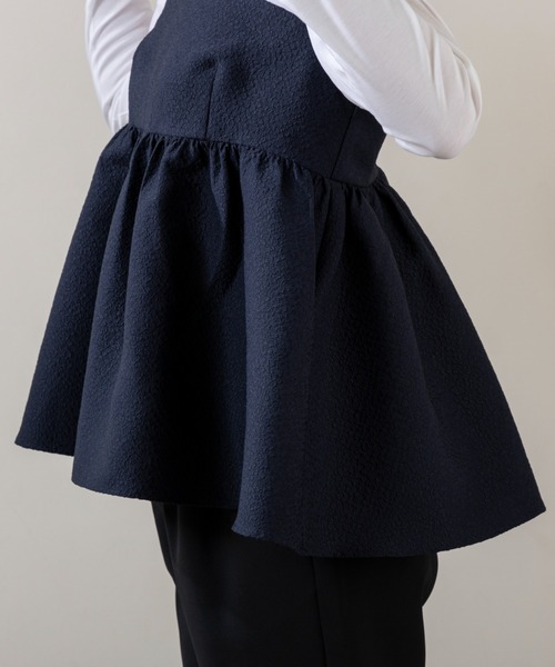Sono(ソーノ)の「ご自宅でお洗濯可能/UVカット/日本製【SONO/ソーノ】ビスチェライクロングTEE(Tシャツ/カットソー・レディース・ネイビー/ブラック・F)」の20枚目の写真