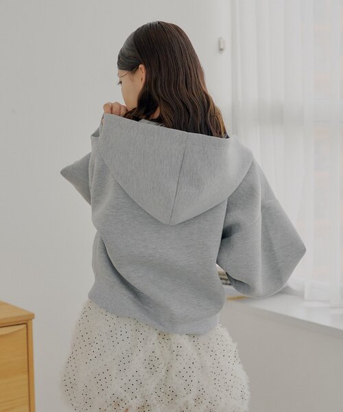 セットアップ対応】Wジップボリュームスリーブフードパーカー