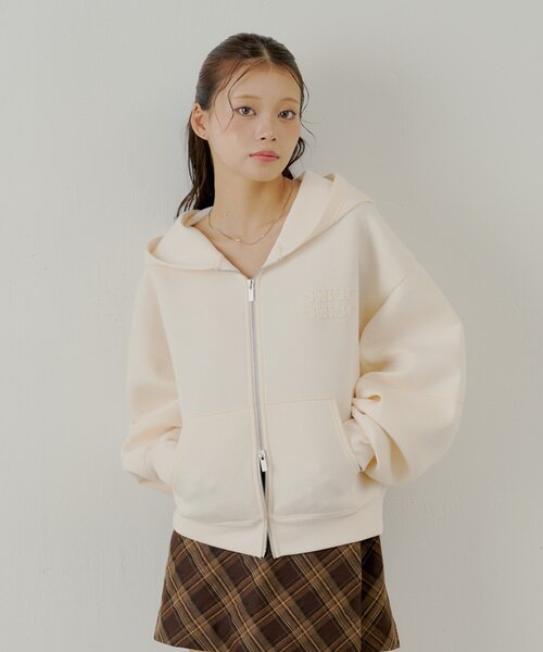 セットアップ対応】Wジップボリュームスリーブフードパーカー