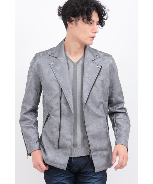 TORNADO MART（トルネードマート）の「ﾉﾜｰﾙｴｸﾘﾌﾟｽﾗｲﾀﾞｰｽﾞﾌﾞﾙｿﾞﾝ（ライダースジャケット・メンズ・グレー/ブラック・MEDIUM/LARGE/LL）」の2枚目の写真