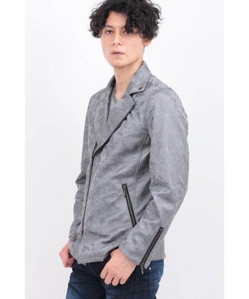 TORNADO MART（トルネードマート）の「ﾉﾜｰﾙｴｸﾘﾌﾟｽﾗｲﾀﾞｰｽﾞﾌﾞﾙｿﾞﾝ（ライダースジャケット・メンズ・グレー/ブラック・MEDIUM/LARGE/LL）」の5枚目の写真