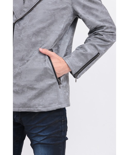 TORNADO MART（トルネードマート）の「ﾉﾜｰﾙｴｸﾘﾌﾟｽﾗｲﾀﾞｰｽﾞﾌﾞﾙｿﾞﾝ（ライダースジャケット・メンズ・グレー/ブラック・MEDIUM/LARGE/LL）」の10枚目の写真