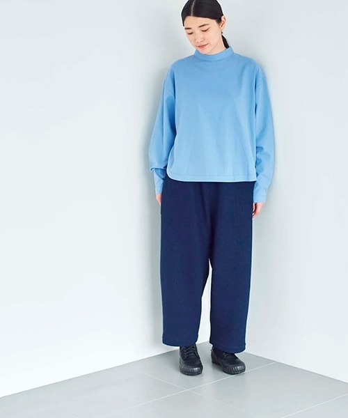 ata(アタ)の「ata blouse 2. / 綿テンセル スタンドカラーブラウス(シャツ/ブラウス・レディース・ブラック/サックスブルー・MEDIUM)」の3枚目の写真