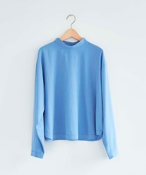ata(アタ)の「ata blouse 2. / 綿テンセル スタンドカラーブラウス(シャツ/ブラウス・レディース・ブラック/サックスブルー・MEDIUM)」の8枚目の写真