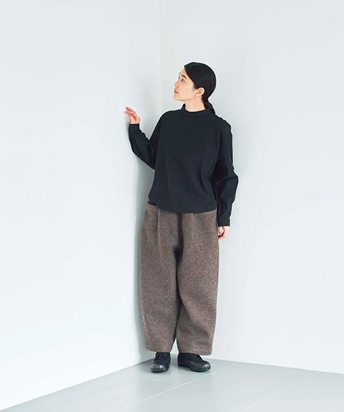 ata(アタ)の「ata blouse 2. / 綿テンセル スタンドカラーブラウス(シャツ/ブラウス・レディース・ブラック/サックスブルー・MEDIUM)」の9枚目の写真