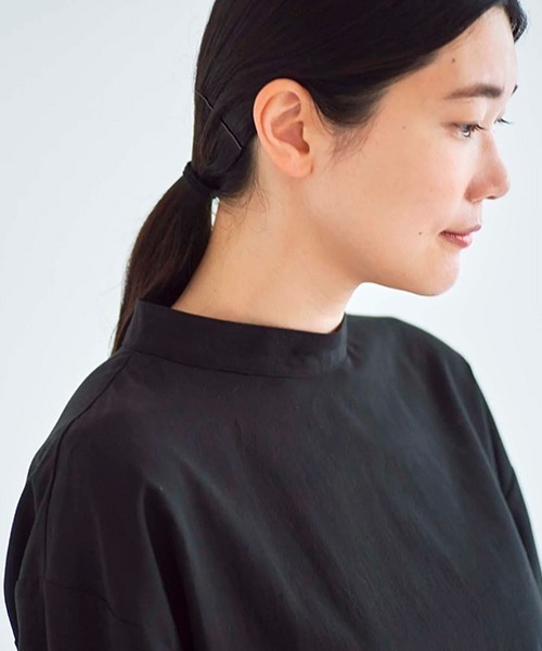 ata(アタ)の「ata blouse 2. / 綿テンセル スタンドカラーブラウス(シャツ/ブラウス・レディース・ブラック/サックスブルー・MEDIUM)」の11枚目の写真