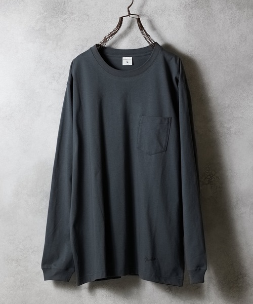 BASIC HEM PRINTED POCKET L/S T-SHIRT / ベーシック ワン